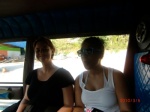 Tanja and Jasmine in a Thai taxi